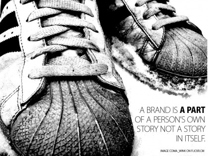 a image of a person. Giving the impression that a brand is a PART of a person's own story not a 